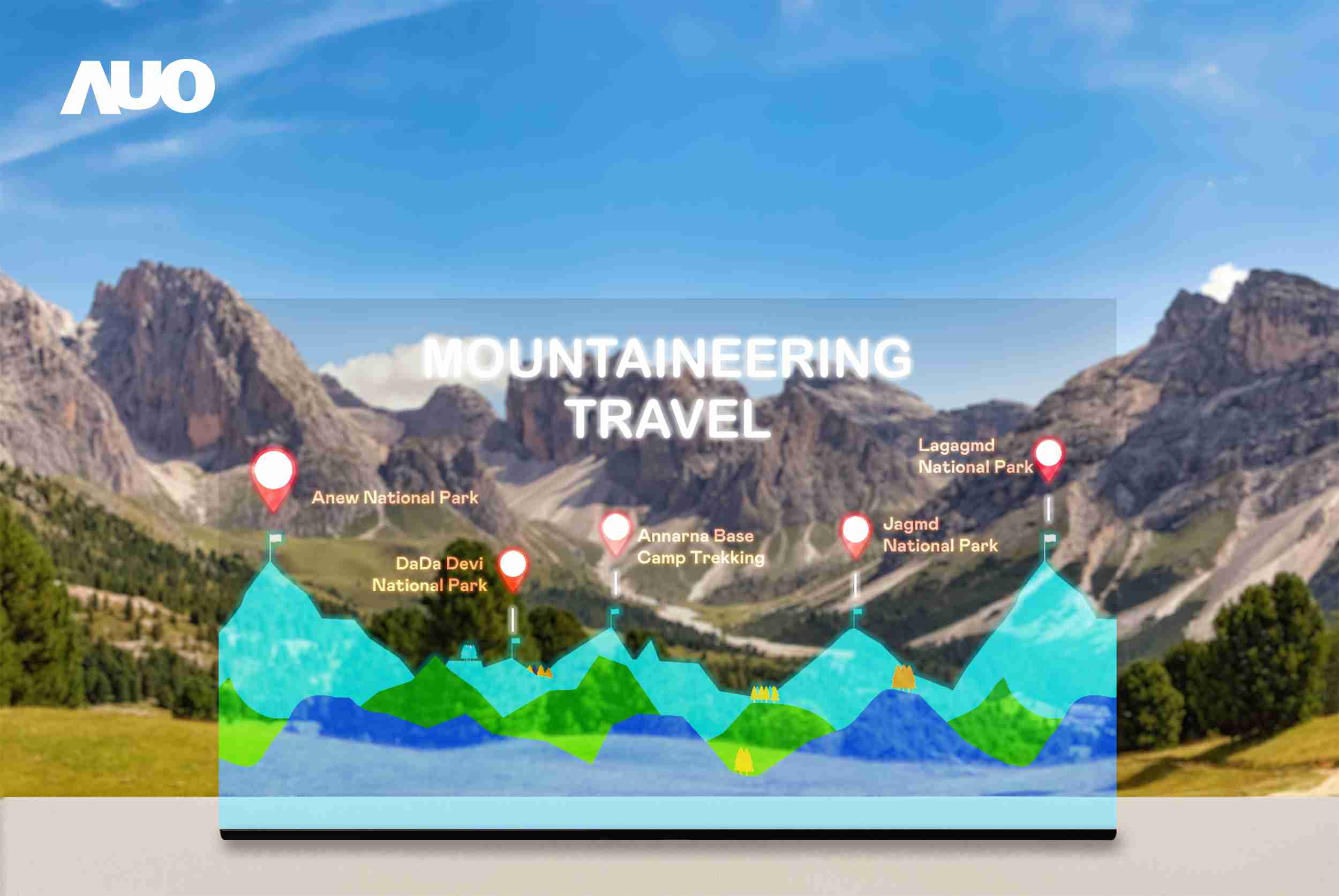 NG大舞台展示全球单片尺寸最大(*)42吋透明Micro LED显示器拼接而成的〝64吋透明Micro LED显示器〞，，，具备高透明度、、1,000 nits高亮度、、、、广色域、、、采用三边无边框的无缝拼接等多重特色，，，，呈现超高清、、、细腻画质而不遮挡后方视觉，，，满足层峰需求，，可广泛运用于零售、、、艺术展览或商业空间等场域